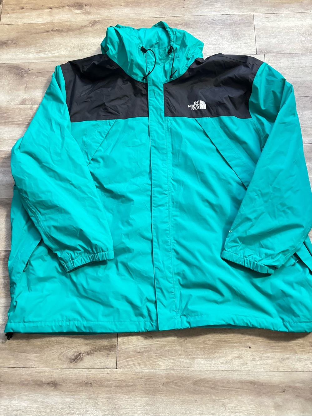 The North Face Teal and Black Hooded Lightweight Jacket